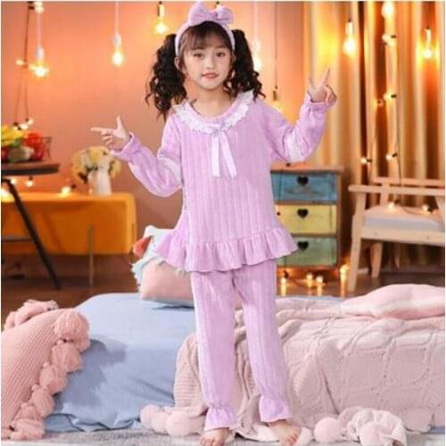 New Winter Pajamas For Kids Flannel Warm Sleepwear Girls Loungewear Coral Fleece Children Pijama Homewear Child Pyjama Suit