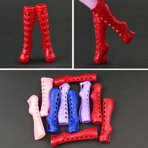 5 pair / lot New fashion Long boots for Monster high Doll Beautiful shoes Doll accessories 5 style available