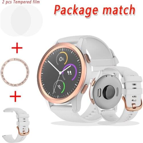 New Smart Watch Package match for HuaweiAmazfit GTR 42mm Silicone Watchband Tempered film Strap protective ring Accessories