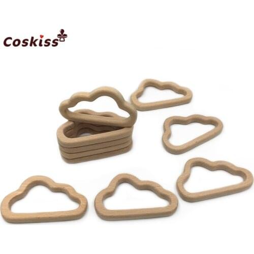 Organic Baby Teether Wooden Oblique Cloud Teether Natural Teething Grasping Toy Baby Shower Gift Toddler Teether Newborn Gift