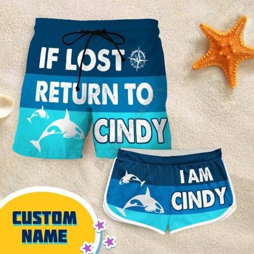 Couple Matching Return To Bae Personalized Shorts 3d Shorts women for men Elastic Waist Shorts Summer Couple Beach Shorts 02