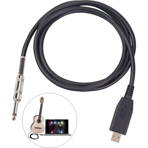 Player Recording Connection Audio Cable Link Computer Instrument USB to 6.35mm Jack Bass 2m Guitar Accessories