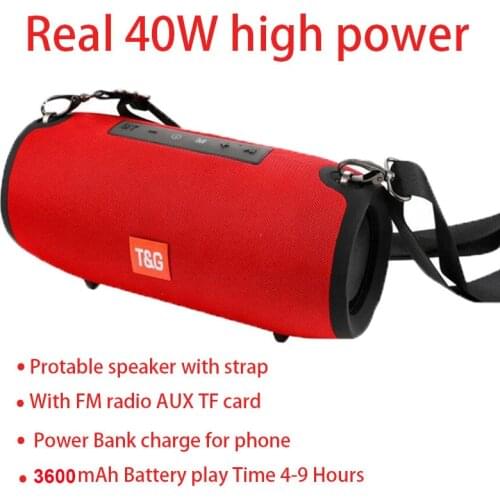 Portable Bluetooth speaker 40W wireless Stereo bass Column subwoofer With FM radioTF 3600 mAh battery Music Playe Center BoomBox