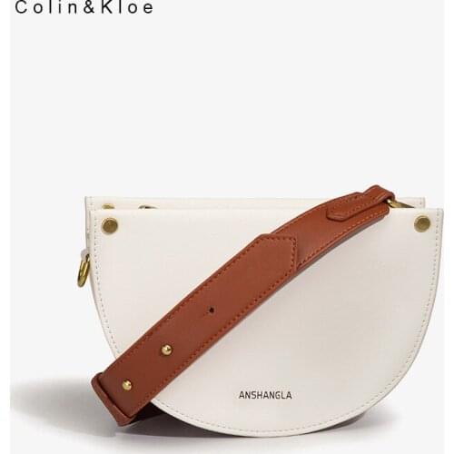 Simple Half Moon Design PU Leather Small Underarm Shoulder Bags 2021 New Women Brand Luxury Fashion Lady Party Handbags Purses