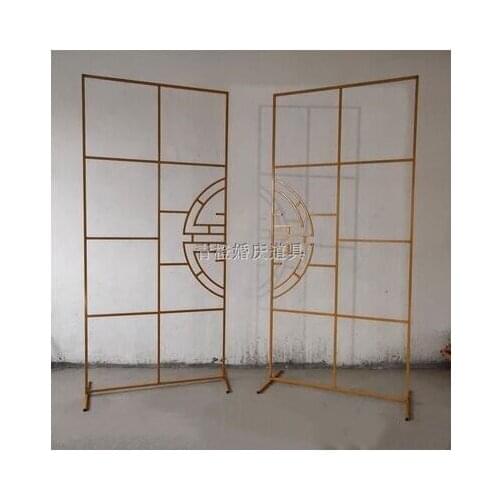 Chinese style wedding props tie yi screen wedding stage background decoration iron frame greeting area decorated with flowers
