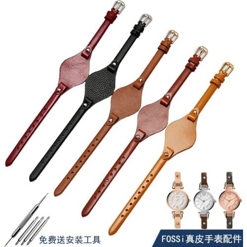 High quality Gato tray genuine leather watchband for Leather watch with ES4119 ES4176 ES3262 strap female 8mm