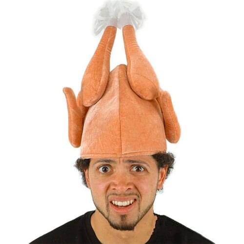 Turkey Hat Novelty Funny Christmas Thanksgiving Cooked Creative Party Adults Turkey Xmas Funny Roasted Fancy Hat Dress X2D5