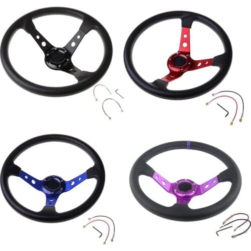 Sport Steering Wheel Universal 4 inch PVC Leather Auto Racing Steering Wheels Dropshipping