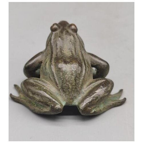 Statue chinoise ancienne en Bronze bouddha de grenouille en cuivre pur