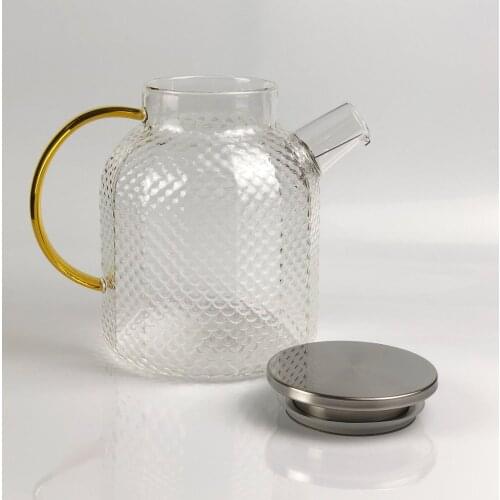 Glass Tea Pots Large 1 1.6 L With Thick Bottom For Hot Cold Water Heat Resistant