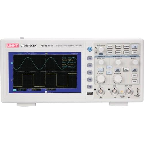UNI-T UTD2072CEX Digital Storage Oscilloscope 1mV/div~20V/div 7 Inches Widescreen LCD Display 70MHz 1GS/s 2 CHANNELS