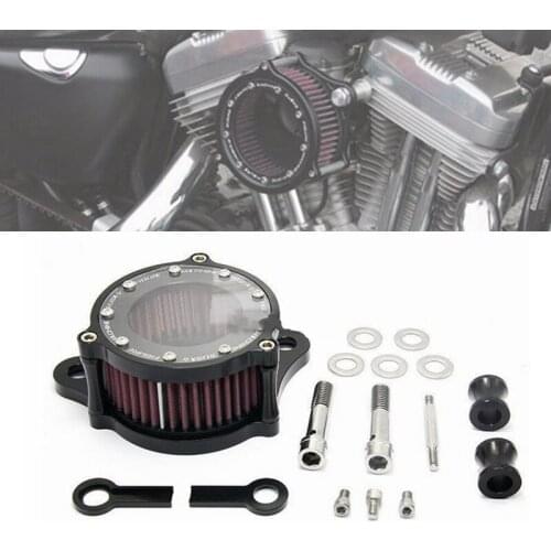 Universal Auto Air Cleaner Filter Motorcycle Aluminum Transparent Retro Air Filter For Harley Sportster XL 883 1200 2004-2014