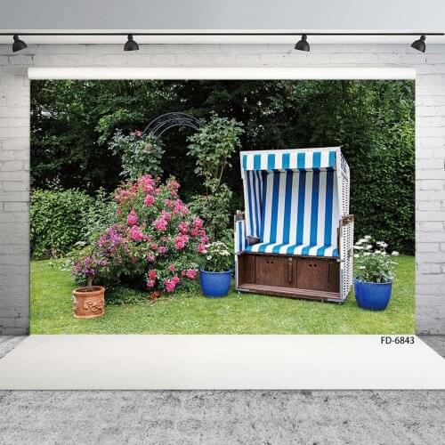 Spring Garden Courtyard Flowers Photography Backgrounds Vinyl Cloth Backdrops for Children Baby Dolls Photocall Photo Studio