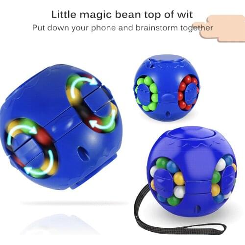 Magic Fidget Sensory Toy Little Bean Hamburg Magic ABS Spinner Spinning Top Puzzle Brain Bean 6X6CM AYM