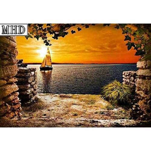 Sunset landscape 5d diy diamond painting cross stitch kit 3d diamond mosaic handmade artwork home decor gift
