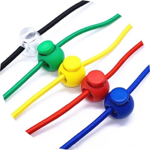 10Pcs/pack Cord Lock Round Ball Toggle Stopper Plastic Toggle Clip Widely For Bag Backpack/Clothing Clear White