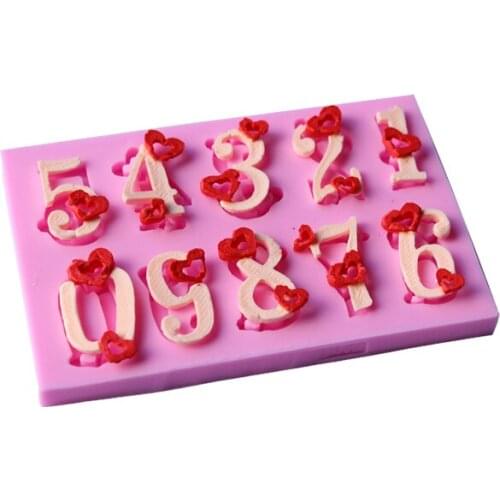 1PCS Digital With Love Shape Lace Mold Cake Mold Cake Decorating Tools Mold Silicone Mold Fondant Silicone Cake Tools D086