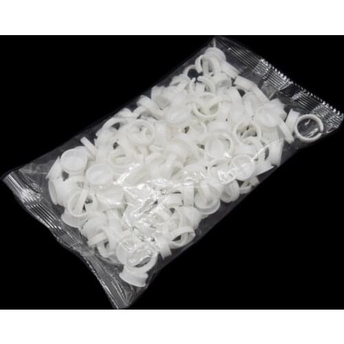 100pcs White Disposable Tattoo Ink Rings Cups S/L Eyebrow Lip Tattoo Pigments Holder Ring Container Permanent Makeup Accessories