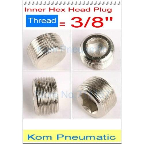 100pcs/lot 3/8" Male Thread Internal Inner Hex Head Air Pipe Pneumatic Plug Cap Socket Fitting PT 3/8 Inch BD-03