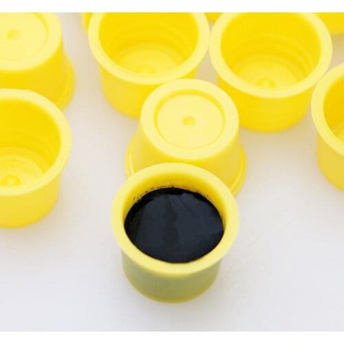 100Pcs Yellow Disposable Tattoo Paint Dispenser Cup Suitable for Tattoo Holder Container, Saves the Pigment, Not Easy to Leak