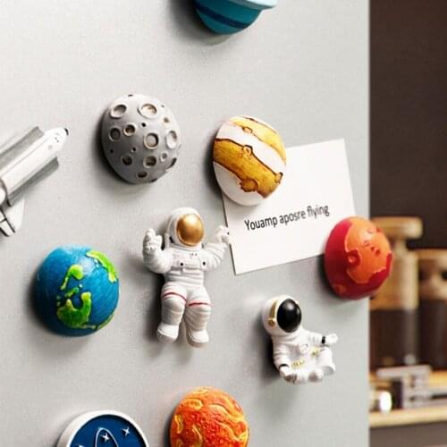 3D Fridge Magnets Cartoon Astronaut Refrigerator Paste Magnet Decoration Magnet Magnetic Magnet Message Board Collection Gifts