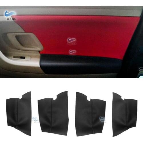 4pcs For Skoda Fabia 2008 2009 2010 2011 2012 2012 2014 Car Door Handle Armrest Panel Microfiber Leather Cover Protective Trim