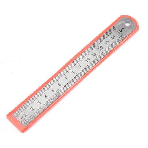 4 pcs 15cm Double Sided Stainless Steel Metal Scale Straight Ruler Precision Double Measuring Hand Tool Stationery Supplies