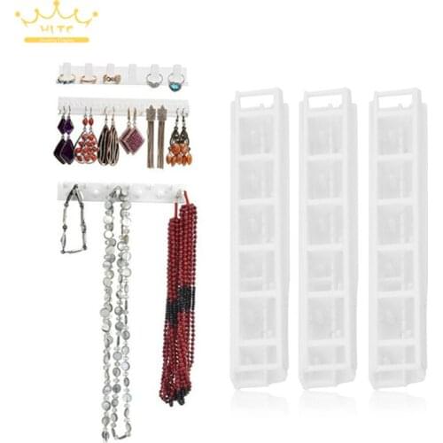 9Pcs/Lot Wall Hanging Shelf Jewelry Necklace Rings Earrings Keys Display Stand Rack Holder Organizer