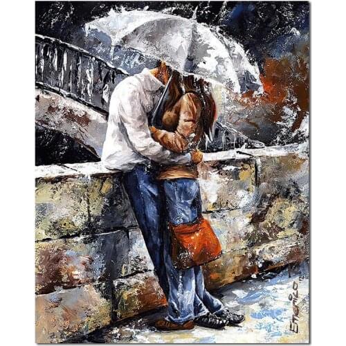 Abstract Couple Kissing Watercolor Canvas Painting Wall Art Nordic Poster Print Wallpaper Living Room Bedroom Decoration