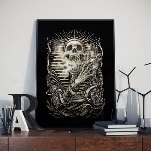 Asr Mummy Skull-Skeleton Mummy-Satin Fabric Poster wall graphics gráficos de parede настенная графика
