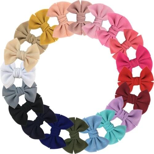 10pcs/Lot 4.5" Fashion Waffle Headwear Bows For DIY Boutique Hair Accessories Women Girls Bullet Fabric Barrette Clip