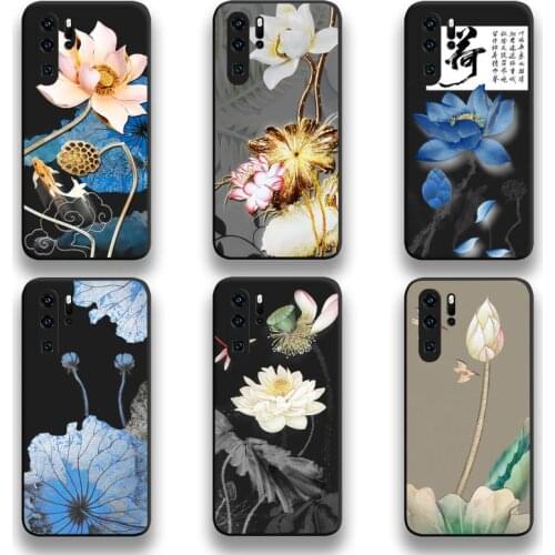 Lotus Magpie Bird Flower Phone Case For Huawei P20 P30 P40 lite E Pro Mate 40 30 20 Pro P Smart 2020