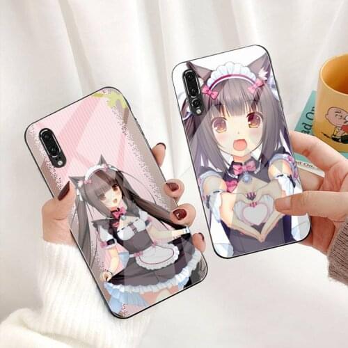 Nekopara Chocola Vanilla Cat Girl Phone Case Tempered Glass For Huawei P30 P20 P10 lite honor 7A 8X 9 10 mate 20 Pro