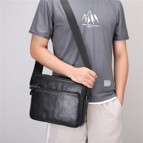 Business Men Shoulder Bag Vintage Leisure Crossbody Bags Genuine Leather Male Bag High Capacity Man Messenger Bags Tote Bag