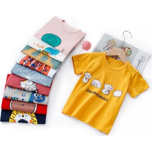 Zmafox Baby Boys T-shirt Summer Sports Cool Cotton Tee Shirt Short Sleeve Children Cartoon Tops Clothes for 1-10 Year Kids