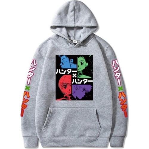 Hoodies HUNTER X HUNTER Gon Killua Zoldyck Leorio Daily Casual Homme Pullover Men Hoodie Long Sleeve Streetwear Manga Print