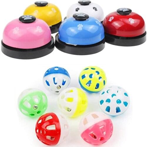 Pet Toys for Cats Ball with Bell Playing Chew Ball Interactive Training Toys Cat Dog Small Bell Call Dinner Pet Supplies