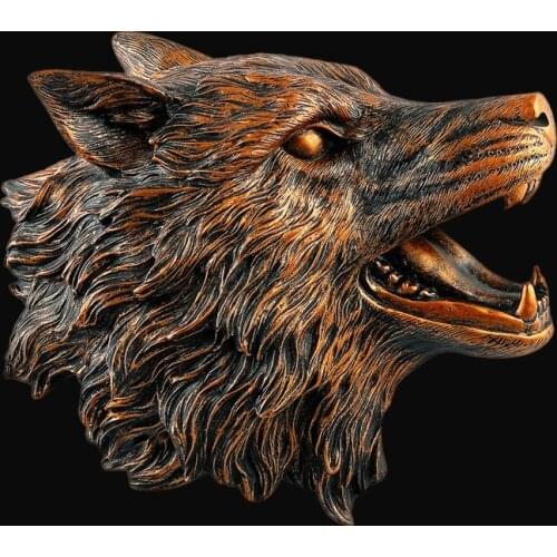 Faux Taxidermy Wolf Head Wall Décor Modern Wolf Wall Sculpture Wolf Head Statue Wall Decor Home Decor Feng Shui Décor Decoration