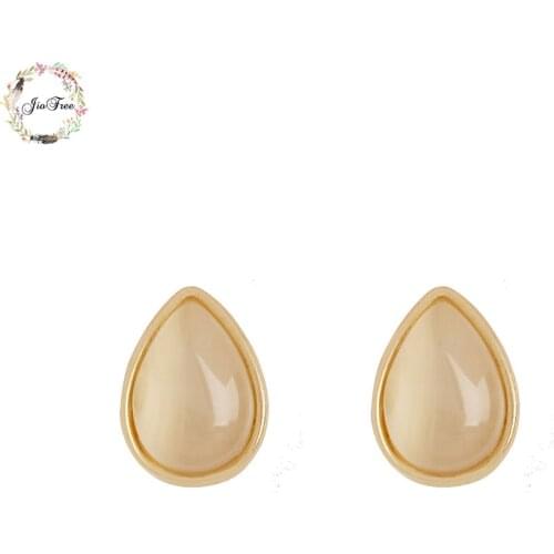 JIOFREE Hot Sale Opal Water drop Clip on Earrings Non Piercing for girl Luxury Jewelry No Hole Ear Clip Jewelry Mother Gift