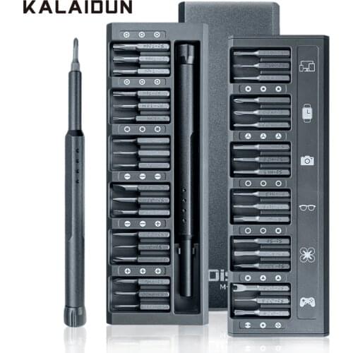 KALAIDUN 37 In 1 Screwdriver Set Precision Screw Driver Bit Set Magnetic Torx Hex Phillips Bits Handle Phone Laptop Repair Tools