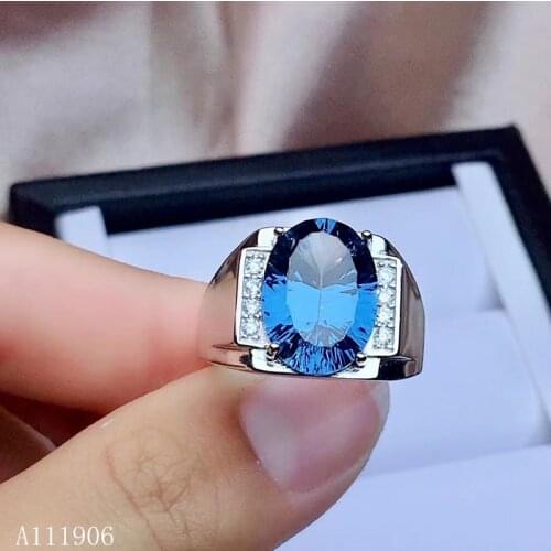 KJJEAXCMY boutique jewelry 925 sterling silver inlaid natural blue topaz gemstone female ring support detection of new products