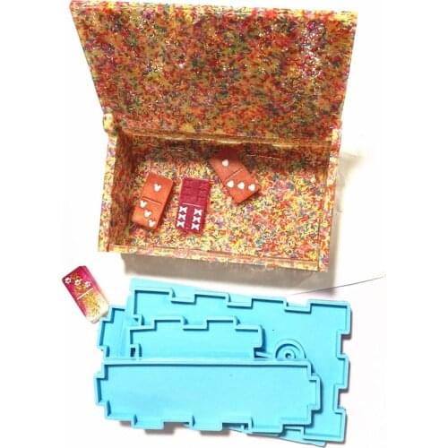 Storage Box Resin Mold Domino Holder Silicone Mold Epoxy Resin Domino Case Making Tools Container Mould