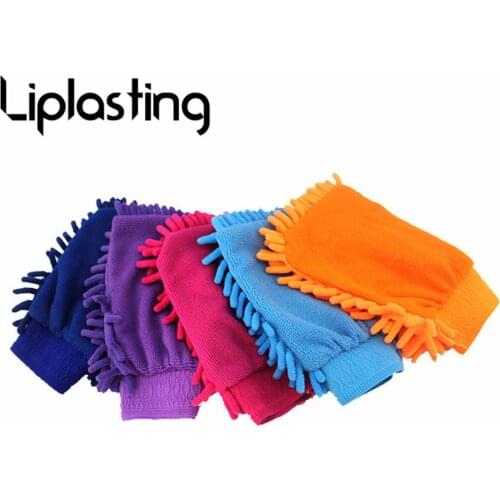 Liplasting Super Chenille Mitt Microfiber Household Car Wash Washing Cleaning Gloves Car Washer Anti Scratch car washer