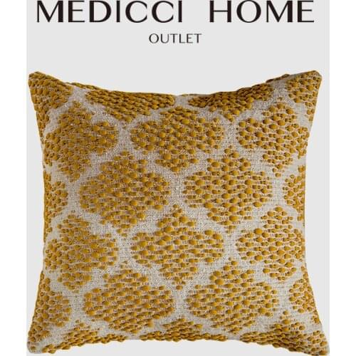 Medicci Home Boho Cushion Cover Mid Century Modern Design Yarn Dyed Hand Knotting Bolster Pillow Case For Sofa Couch Livingroom