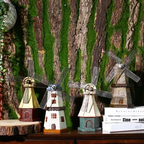 Retro Dutch Windmill Model Craft Placement Coffee Shop Cabinet Wine Cabinet Decorations Creative Furnishings Home Decor