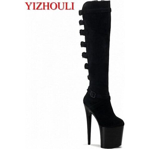 20cm pole dancing boots thigh high stiletto boots 8 inch Spike Heels platform Over The Knee Boots sexy clubbing womens shoes