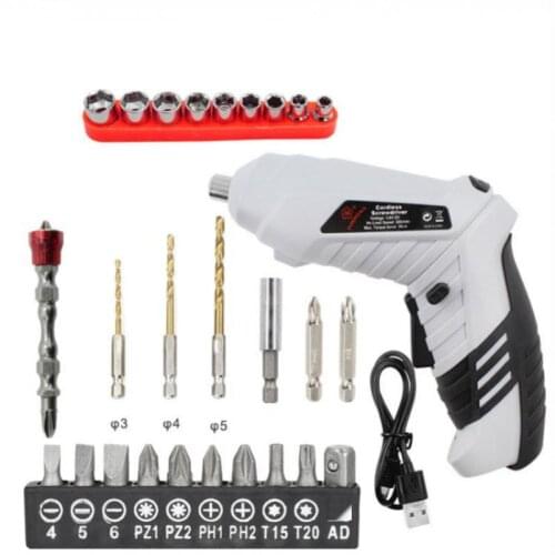 Mini Electric Screwdriver Set Rechargeable Lithium Electric Drill with Screwdriver Twist Drill Head 10 Piece Set