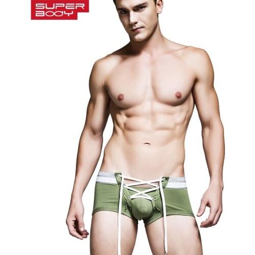 New mans cotton underwear Tether short trunk sexy boxers for male low rise boy men underpants tight soft lycar 1Lot=3pcs