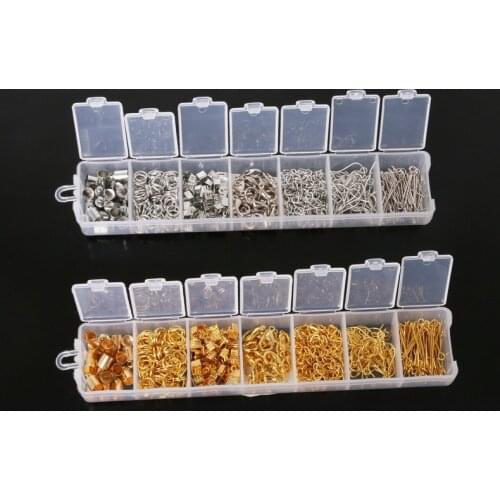 Hot-300pcs Jump Ring Crimp End Cap Lobster Clasp Extension Chain Earring Hook Eye Pin Jewelry Findings