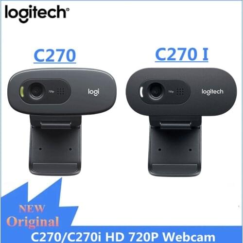 Original Logitech C270/C270i HD USB Webcam 720P Built-in Mic USB2.0 Computer Camera No need to install Driver Notebook Webcam